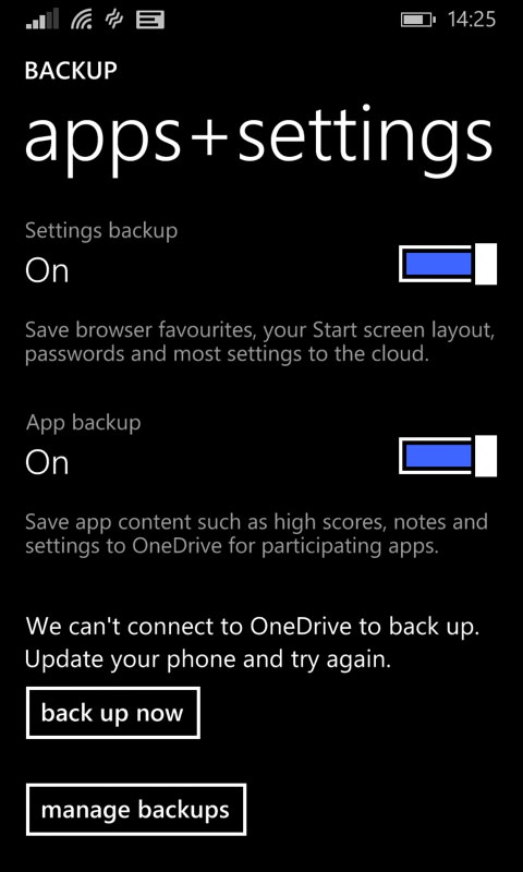 Screenshot, Windows Phone 8.1 in 2019