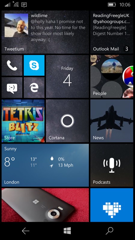 Lumia 950 screenshot