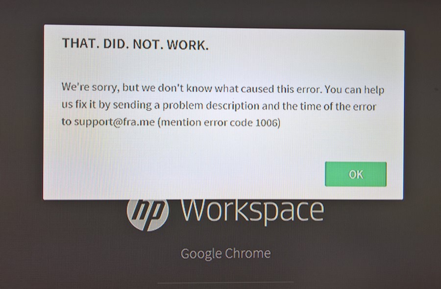 Screenshot, HP Workspace