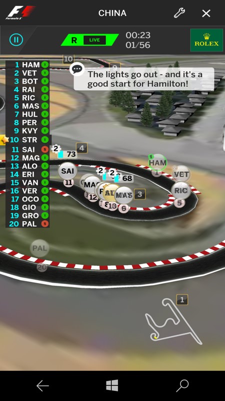 Screenshot, Formula 1 UWP