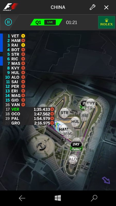 Screenshot, Formula 1 UWP