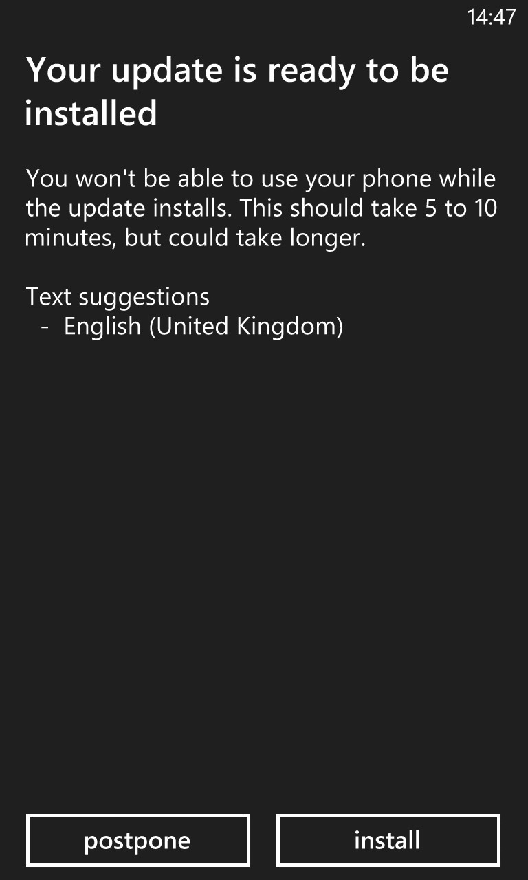 Screenshot, Windows Phone 8 GDR2 walkthrough