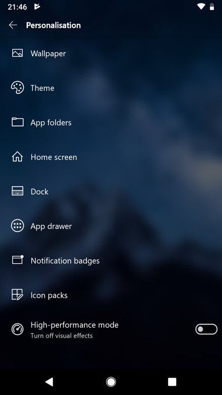 Screenshot, Microsoft Launcher 5 on Android