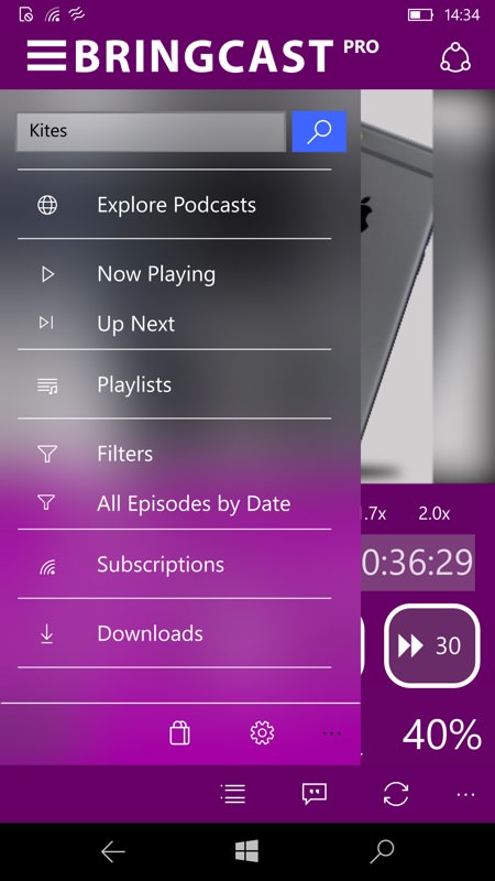 Screenshot, podcatchers