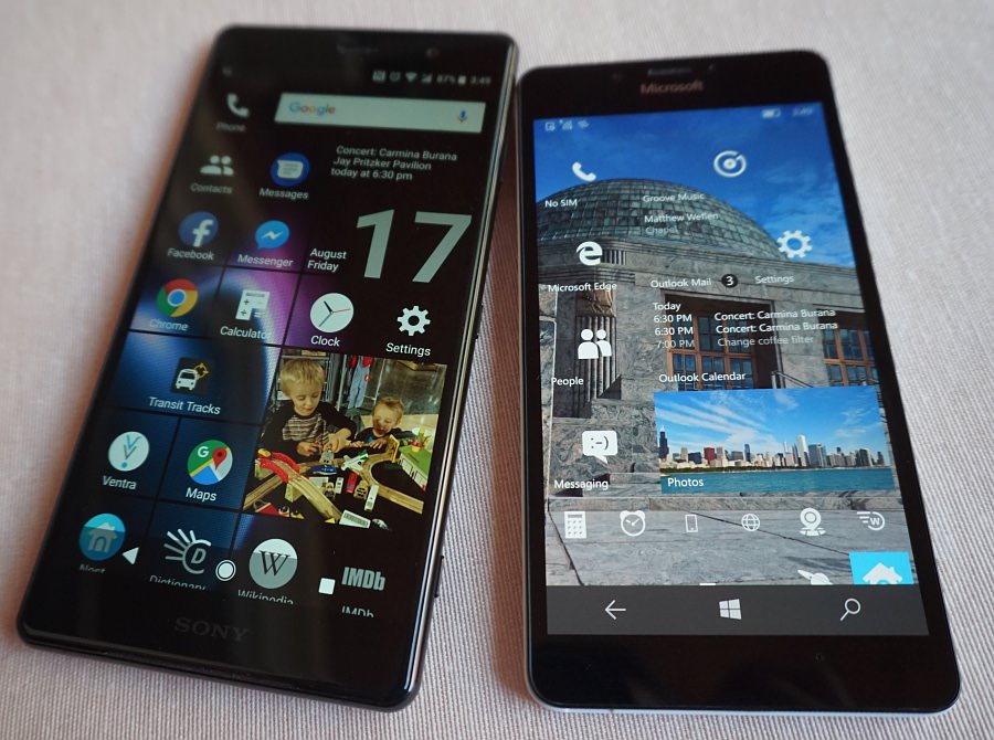 Lumia 950 vs XZ2 Premium